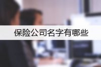 保险公司名字有哪些