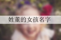 姓董的女孩名字