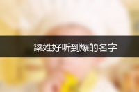 梁姓好听到爆的名字